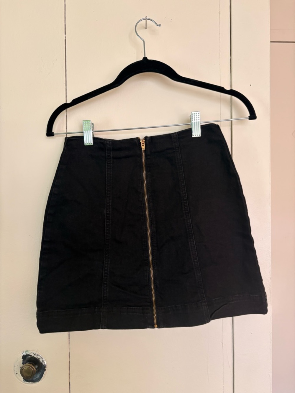 BDG Black Mini Skirt with Front Gold Zip